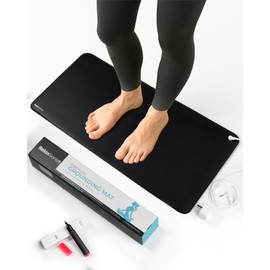 RelaxSense Grounding Mat for Feet - Foldable Earthing Grounding Mat for Bed with Tester Pen & Cord - Lightweight PMF Pad for Sleep, Meditation, Office, Yoga & Stress Relief (16 x 29 inch)