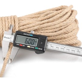 KINGLAKE GARDEN Jute Rope,Hemp Rope Heavy Duty Jute Rope 1/4 inch x 164 Feet(6 MM x 50 M) Twisted Hemp Rope for Indoor and Outdoor Gardening,Crafts, Home Decorating, Climbing,DIY