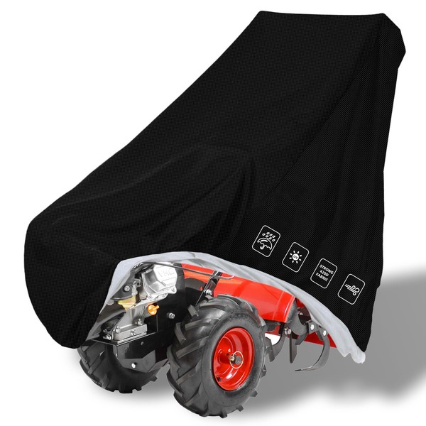 VWACBOAW Rototiller Cover, Universal Rototiller Cover with Elastic Band, 420D