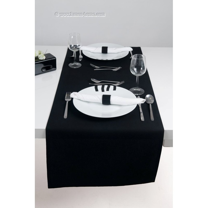 Lemos Home Cotton Table Runner 45 x 150 mm, Black