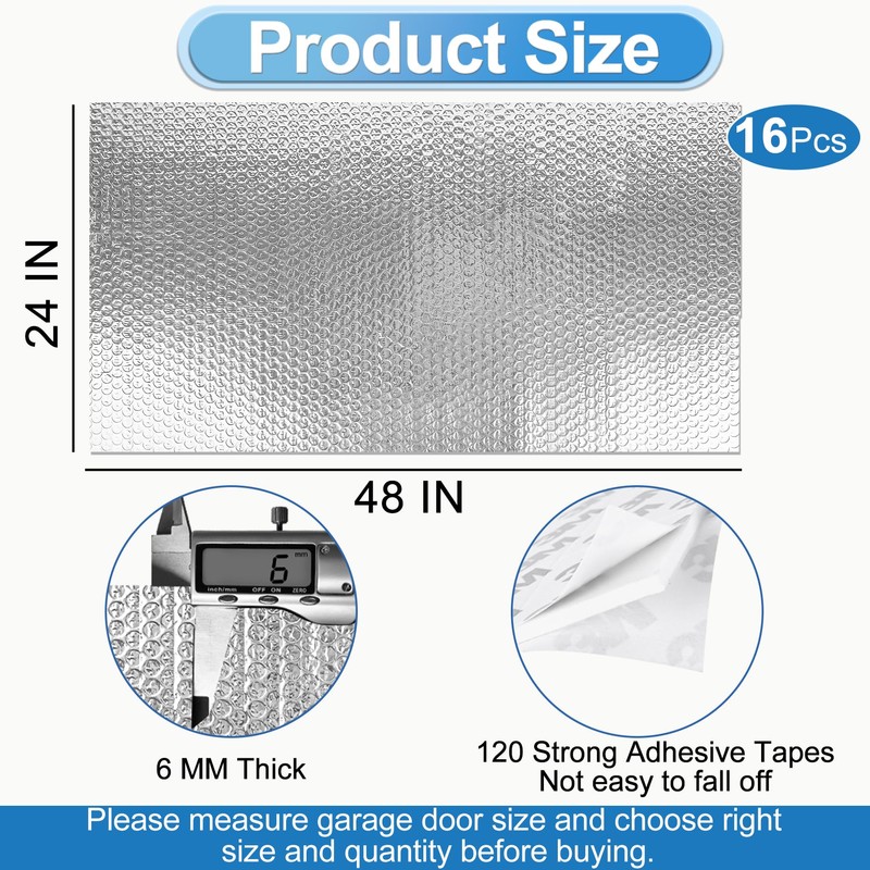 ToLanbbt Garage Door Insulation Kit 16P Double Bubble Window Heat