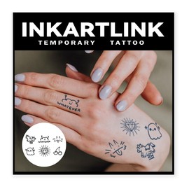 INKARTLINK Cell Colored Jagua Tattoo Stickers 2 Weeks Set of 3 Cute Waterproof Tattoo Stickers Tattoo Stickers Long Lasting Temporary Tattoos Trendy Women Men Men Cute Ghost Cherry Cloud Diamond