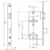 Door Lock PZ Lock Class 2 Backset 55mm Gutter 20mm