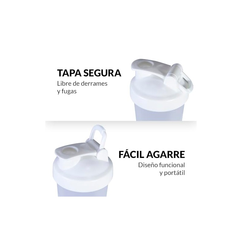 FELTER FITNESS Vaso Shaker para Proteina gym con Mezcladora de