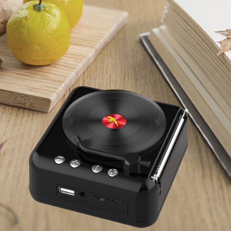 Vinyl Record Bluetooth Speaker Innovative Mini FM Radio HiFi Stereo