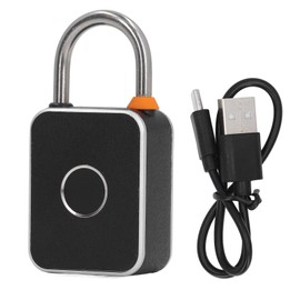 Fingerprint Padlock Waterproof Rust Resistant Rechargeable LED Indicator Smart Fingerprint Padlock for Gym Locker Gate Fence