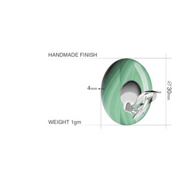 Handmade Large Round Clip on Earrings - Non Pierced Ears for Women (Style 17 - Light Green)