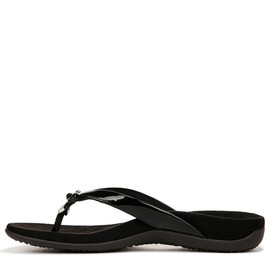 Vionic Women's Rest Bella II Toepost Sandal - Ladies Flip Flop with Concealed Orthotic Arch Support Black 7 Wide US