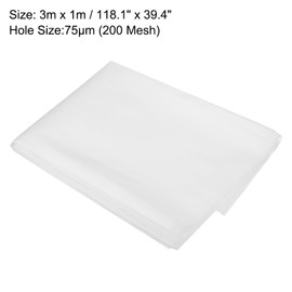 uxcell 200 Mesh Paint Nylon Mesh Filter 118"x39" Woven Net Sheet Mesh Filter Cloth for Paint, Home Brewing Mesh Fabric