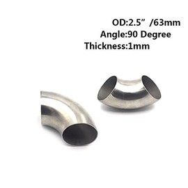 2pcs Stainless Steel Car Exhaust Weldable 90Degree Bend Elbow Pipe Fitting (2.5'' inch 63mm)