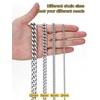 KeyStyle Stainless Steel Chain Necklaces For Rapper, 3mm Thin Curb