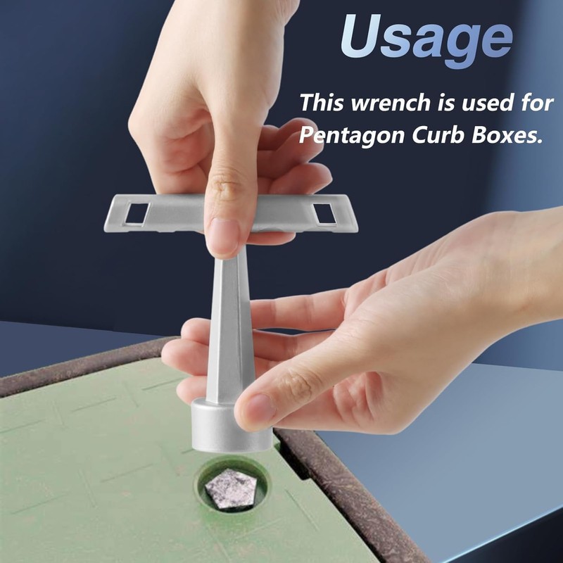 EVRBUL Upgraded Stainless 13/16" Penta Curb Box Key Wrench with