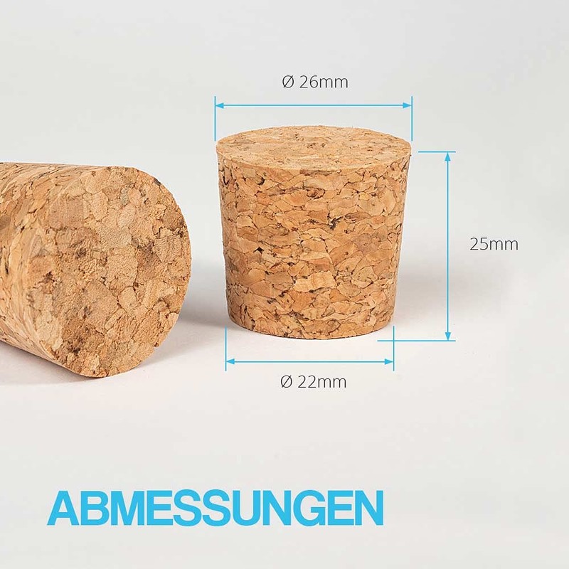 Tuuters 100 x Corks for Test Tubes - Compressed Corks