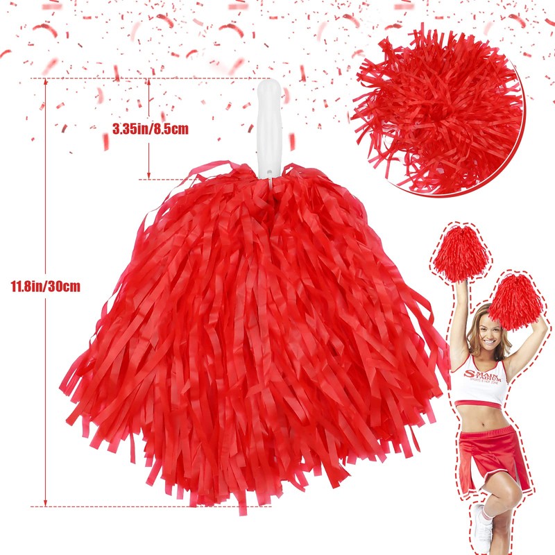 Faxco 12Pack Plastic Pom Poms Cheerleading Pom Poms Sports Dance