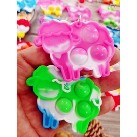 Roaqua 30 Sheep Fidget Pop Gifts Prizes for Kindergarten Kids,Bulk Mini Birthday Graduation Summer Party Favors for Classroom Students
