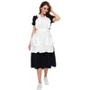 LilMents Women's Ruffles Outline Retro Pockets Apron Kitchen Cooking Cleaning