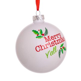 80MM Glass Merry Christmas Y'all Ball Ornament