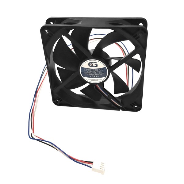 Coolerguys 120mm(120x120x25MM) 12 VDC PWM Variable Speed Fan CG12025H12B2-PWM