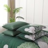 Yiran 7 Pieces King Size Comforter Set,Dark Green Floral Bed