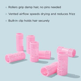 Diane Snap-On Magnetic Rollers Pack of 8 Hair Curlers for Women and Girls, Small, Diameter, Pink, D4719, 8 Count (Pack of 1)