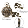 JewelryWe Father's Day Gift Pocket Watch Men's Retro Gear/Skull/Roman Numerals/Zodiac