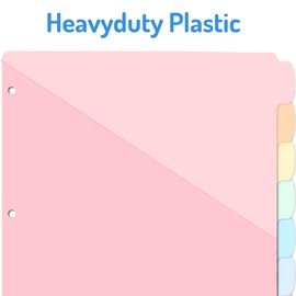 Forvencer 8 Count Dividers with Two Pockets, 8 tab Binder Dividers for 3 Ring Binder Organizer, Multicolor, 1 Set