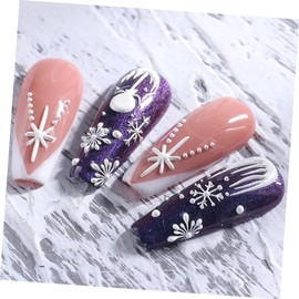 IWOWHERO 8 Sheets Snowflake Nail Art Stickers Decals for Christmas DIY Nail Design for Home Use Lightweight Stylish