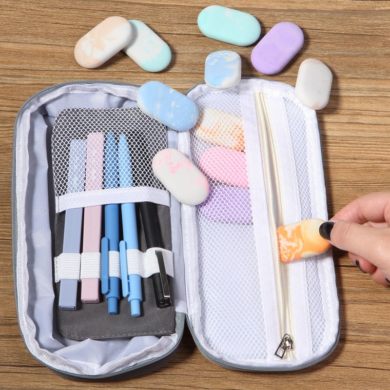 Mr. Pen- Erasers, 12 Pack, Pastel Colors, Marble Pencil Eraser,