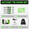 Autofonder Retractable Ratchet Straps with Soft Loops(4 Pack)-(1,500lb Break Strength)