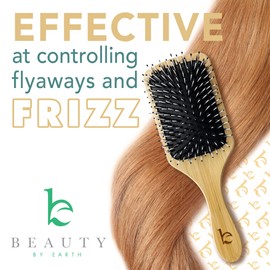 Beauty by Earth Boar Hair Brush for Fine Hair - Boar Bristle Hair Brush for Thick Hair - Boar Brush for Fine Hair - Mens Hair Brush for Thin Hair - Boars Hair Brush for Women