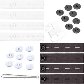 8Packs Pants Adjuster Waist Tightener with Needles,Waist Women Men Elastic Adjustable Waistband Tightener,Pant Waist Tightener for Jeans, Jean Button Waist Tightener Suitable for Women Men Children