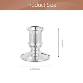 Luxshiny 20Pcs Taper Candle Holders Silver Plastic Candlestick Holders Modern Pillar Candle Stand for Table Centerpiece Wedding Dinner Table Decorations