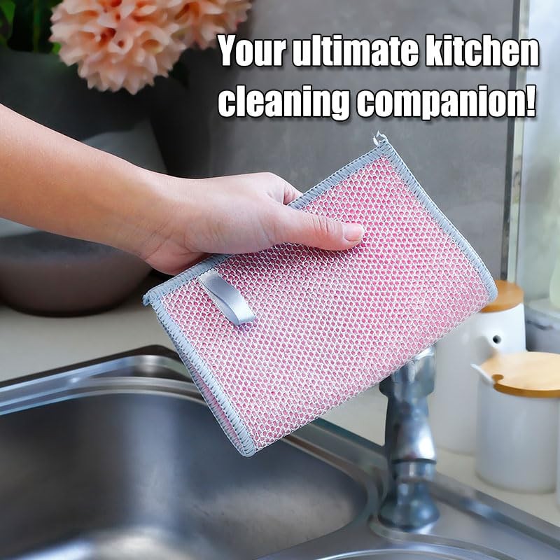 Multifunctional Non-scratch Wire Dishcloth, 10PCS Double Layer Multipurpose Wire Dishwashing