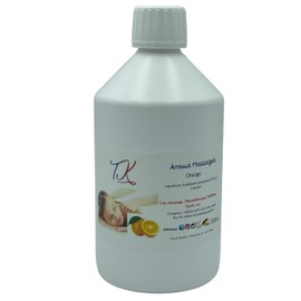 500 ml Aroma Massage Oil - Orange for Massage, Physiotherapy, Wellness and much more, Artzruimittel Quality (0.5 L, Orange)