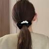 ZOONAI 2Pcs Women Teen Girls Velvet Pearl Scrunchies Hair Accessories