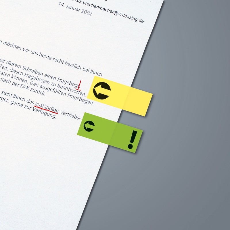 SIGEL HN635 Index Page Markers, Symbol ?/!/signature/arrow, 4 colours, 160