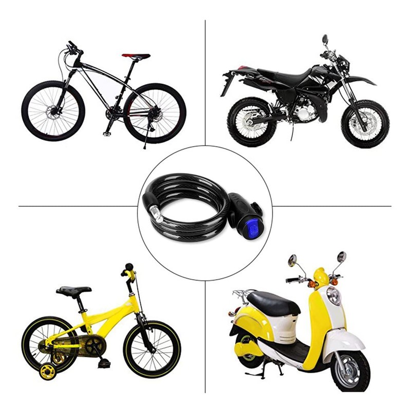 Amindz Cable locks, bicycle lock with key, spiral lock bicycle,