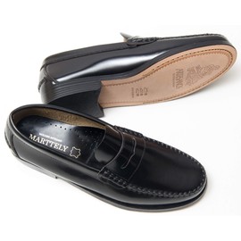 Marttely Castellanos Artesanos Penny Loafer with Leather Soles, Handmade in Spain, black