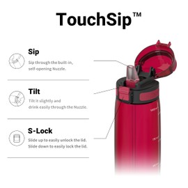 Super Sparrow TouchSip Water Bottle 1 Litre BPA-Free Ideal Sports Bottle Straw Tritan Bottle for Sports, Outdoor and Camping - Lightweight, Sustainable