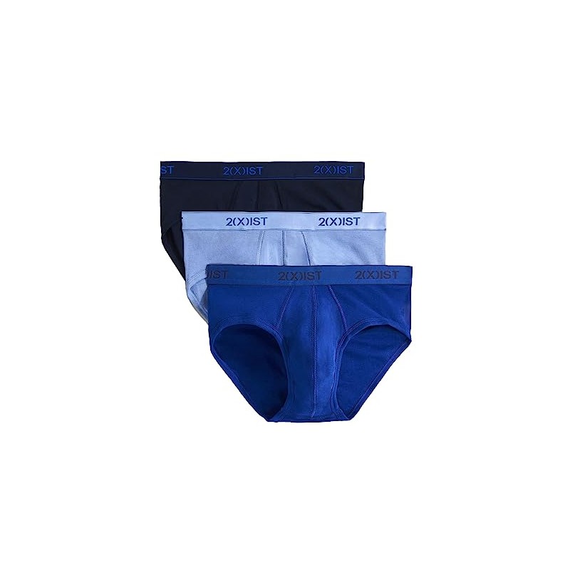 2(X)IST Men's Essential Cotton No Show Brief 3-Pack