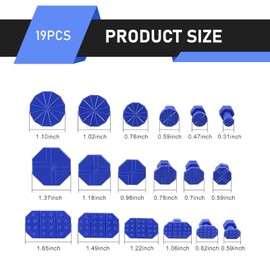 Dogary Car Dent Repair Puller, T-shaped Puller + 18 Suction Cups Non-destructive Paint Car Body Damage Recover for Hail Impact, Detachable Portable Dent Repair Tool, for Most Cars (Blue & Silver)