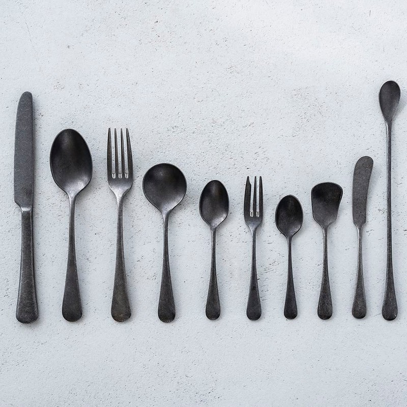 BLACKVINTAGEINOX Black Vintage Inox Old English Dinner Spoon, Made in