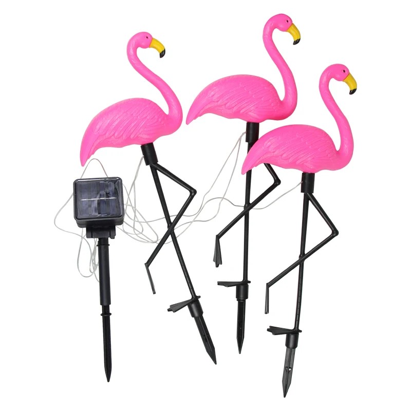 Solar Flamingo Garden Lights for Outdoor Pathway Decor – Waterproof