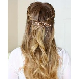 Wendalern Love Hair Clip Angel Wings Hair Clip Gold Heart Hair Pin Metal Hair Clip Holder Clips Decorative Hair Accessories for Women and Girls