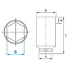 JTC 25.4 mm dyi-puinpakutosoketto 21 mm 6 Corner Impact Deep