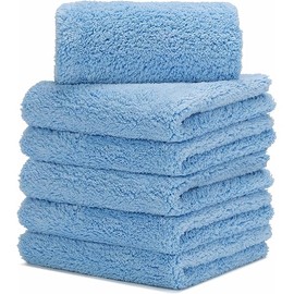 CARCAREZ Microfiber Towels for Cars, Car Drying Wash Detailing Buffing Polishing Towel with Plush Edgeless Microfiber Cloth, 450 GSM 16x16 in. Pack of 6