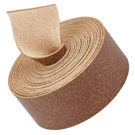 GORGECRAFT 1" Wide Matte Faux Grain Buffalo Leather Strap Roll 79" Long Camel Leather Belt Strip Single Sided Leather Stripper 1.2mm Thick Leather Supplies Cord for Belts Crafts Bracelets Necklace