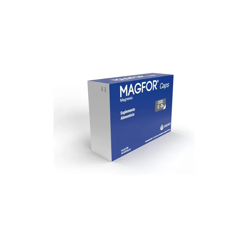 MAGFOR ÓXIDO DE MAGNESIO 500MG CAPS, CAJA CON 30 CAPS