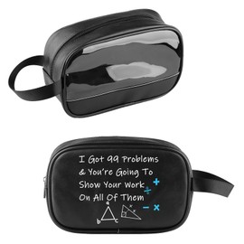 JYTAPP Math Teacher Clear Toiletry Bag Mathematical Gifts Teacher Cosmetics Bag Science Geeky Gift Math Lover Gift (Black)