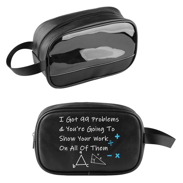 JYTAPP Math Teacher Clear Toiletry Bag Mathematical Gifts Teacher Cosmetics